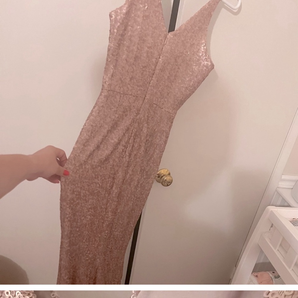 Dress The Population Harper Mermaid Gown Dress Rose Gold